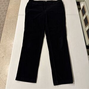 J Jill Corduroy Pants Size 12 Straight Leg Pockets Stretch Black